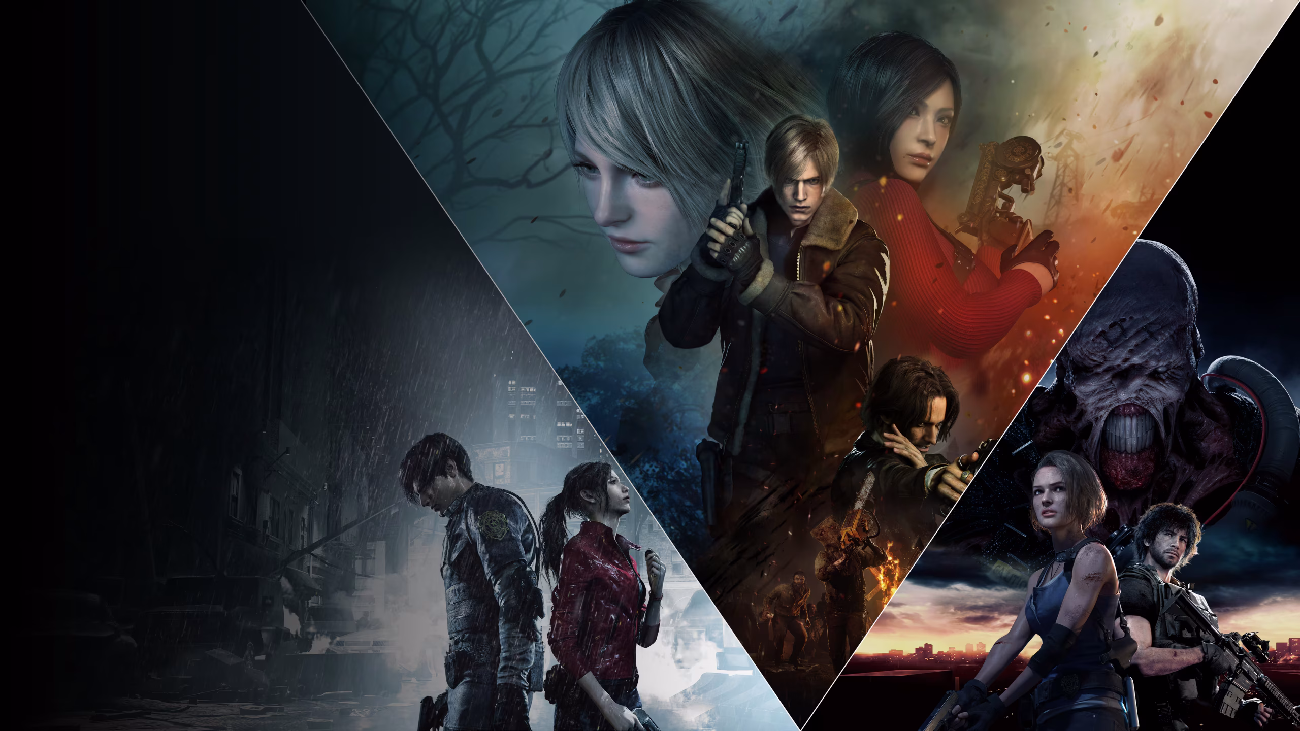 Key art for the Resident Evil Remake Trilogy